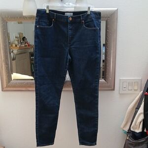 LOFT Blue Skinny Jeans with Stretch High-Waist